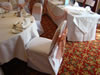 White Chair Cover Pink Taffeta Sash